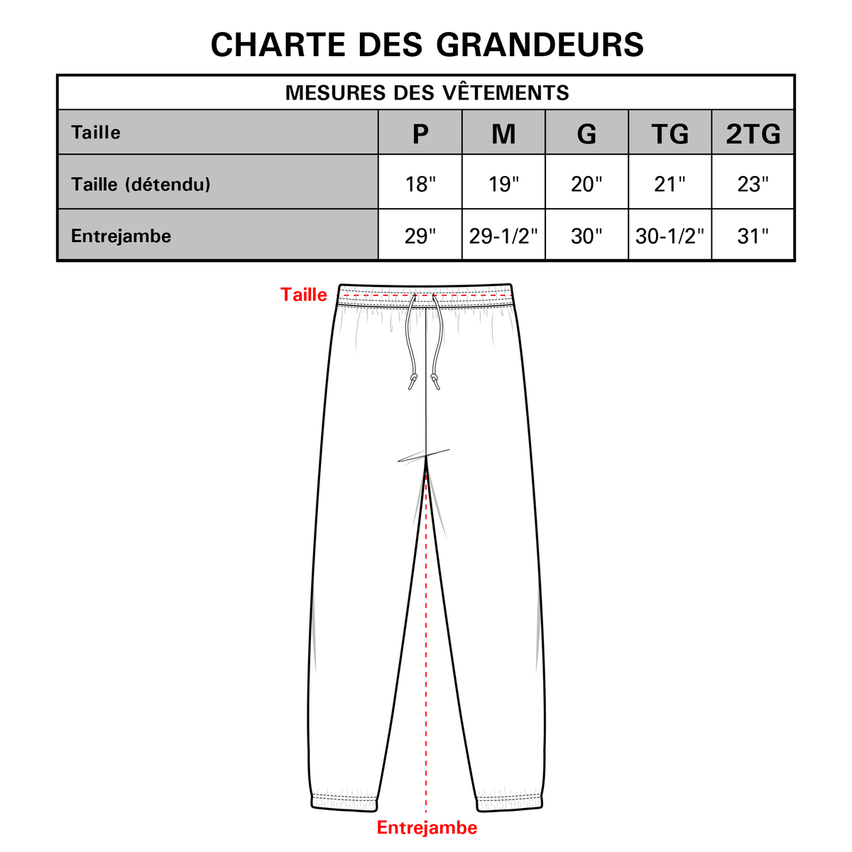 Pantalon long unisexe sans poche - ÉCOLE PROVENCHER imprimé sur la cuisse