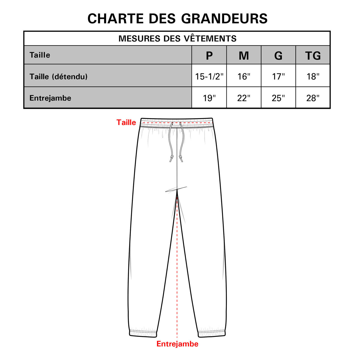 Pantalon long unisexe - sans poche - JUNIOR