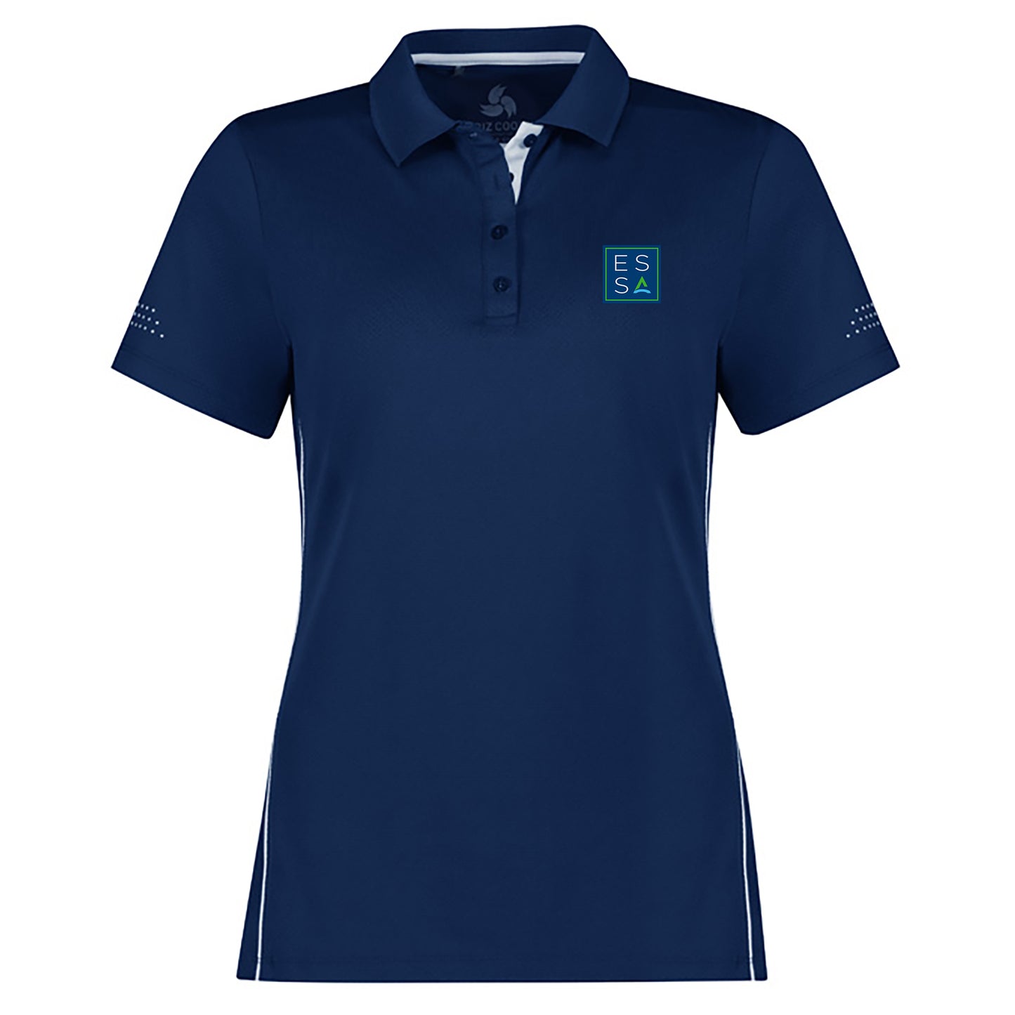 Polo manches courtes 2 tons pour femme - ESSA - Broderie